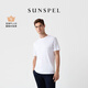 SUNSPEL【海島棉系列】SUNSPEL男士經(jīng)典Sea Island棉圓領奢華短袖T恤春夏 白色 L