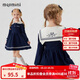 MQDMINI童裝女童連衣裙女孩校服裙學(xué)院風(fēng)時(shí)尚海軍領(lǐng)連衣裙 藤校菁英