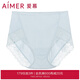愛(ài)慕（Aimer）高腰素色蕾絲邊三角性感舒適夏季女裝內褲短褲內褲女生AM221662 灰色 1條 XL