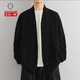 倉石一樹(shù) KAZUKI KURAISHI美式復古輕奢毛衣針織開(kāi)衫外套男士慵懶高級感秋冬新款休閑潮牌 黑色 XL