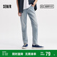 森馬森柔牛仔牛仔褲男夏顯高小直筒褲子通勤長(cháng)褲103324124102A
