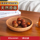 愫物水果盤(pán)藤編收納筐圓形竹編水果籃零食干果糖果盤(pán)廚房菜籃饃饅頭筐 淺盤(pán) 小號(18*3cm)【尺寸較小】