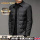 NOSSKISS男裝品牌羽絨服男冬季商務(wù)休閑白鴨絨翻領(lǐng)輕薄款保暖外套 黑色 XL 180