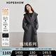紅袖【甄絨系列】雙面呢大衣冬季2024新款女裝高端氣質(zhì)連帽領(lǐng)毛呢外套 深灰080 S
