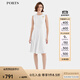 PORTS女裝春夏時(shí)尚簡(jiǎn)約純色無袖連衣裙 奶白色 2