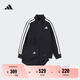 adidas男女大童休閑舒適長袖套裝兒童秋季新款阿迪達斯官方輕運動   黑色/白色   164