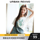 UR夏季新款女裝時(shí)髦復古丹寧棉質(zhì)短款休閑背帶褲UWL840078 中藍 26
