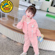 G.DUCKKIDS女童春秋季套裝2025新品女孩洋氣運動(dòng)連帽開(kāi)衫兒童韓版寶寶兩件套 粉紅色 130 cm