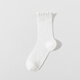 三個(gè)勾白色襪子女夏薄款網(wǎng)眼鏤空中筒襪無(wú)骨甜美花邊棉襪純色簡(jiǎn)約堆堆襪 鏤空花邊中筒 1雙 均碼