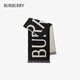 博柏利（BURBERRY）羊毛圍巾 徽標裝飾 logo字母 盾牌圖案 細穗流蘇裝飾 黑色8109563
