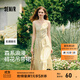 森馬（Semir）連衣裙女設計感肌理浪漫2025新款夏季甜美花邊碎花吊帶裙森系 黃色調00333 M