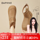 達芙妮（DAPHNE）雪地靴女棉靴短靴冬季加絨東北2024新款復古防滑大黃靴 駝色加絨5cm 37 標準碼