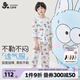 久歲伴兒童睡衣男童家居服春夏季薄款中大童胖寶寶高彈七分袖七分褲套裝 淺灰 170 /身高160-172體重105-120斤