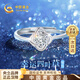 中國黃金（CHINA GOLD）天然鉆石戒指女求婚單戒生日禮物送女友老婆結婚紀念日實(shí)用高級感 足銀四葉草鉆石戒指女/3分鉆