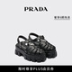 PRADA/普拉達(dá)【禮物】女士金屬徽標(biāo)飾Monolith厚底涼鞋 黑色 36