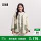 森馬（Semir）外套女中長(cháng)款菱格仿羊羔毛寬松冬2024撞色夾棉兩面穿109724108020