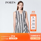 PORTS寶姿  新品商場(chǎng)同款女裝無(wú)袖V領(lǐng)條紋提花連衣裙SN8D077HFQ075 白/黑色 S (4)