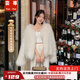 蕓蕁外套女2025新款冬季仿狐貍毛皮草流行時尚毛毛外套女年輕仿貂毛大 白色 S 95斤以下