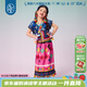 年衣童裝女童套裝民族服飾新款2025夏季兒童漢服兩件套青羅朵朵套裝 暗藍 150