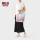 無印良品（MUJI） 手編包 環(huán)保材料 手提包菜籃子編織包 包包 度假沙灘包 4色煙熏粉色格紋/大 NONE