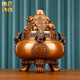 伯莎丹頓紫銅金蟾聚寶盆擺件工藝品開(kāi)蓋存錢(qián)罐家居辦公室客廳店鋪開(kāi)業(yè)禮品 小號金蟾聚寶盆