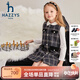 哈吉斯（HAZZYS）品牌童裝女童連衣裙秋新品舒適透氣經(jīng)典圓領(lǐng)時(shí)尚顯瘦馬甲裙 藏藍 145