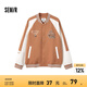 森馬夾克男美式復(fù)古學(xué)院風(fēng)棒球服春季撞色外套時(shí)尚刺繡上衣 黃色調(diào)00333 S
