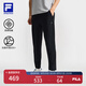 FILA 斐樂(lè)官方男裝針織長(zhǎng)褲2025夏季新款健身運(yùn)動(dòng)基礎(chǔ)防曬直口褲 深黑-BK L 175/84A/L