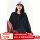 飛鳥(niǎo)和新酒2025秋新款時(shí)尚女裝上衣短款寬松純棉小個(gè)子繡花外套女 深藍HRH08 M