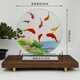 錦鯉荷花圖水晶擺件九魚(yú)運轉家居裝飾擺件客廳喬遷禮開(kāi)業(yè)送禮 九魚(yú)內雕小號無(wú)禮盒精裝版 【高22*20cm直徑*2cm厚度】