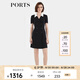 PORTS寶姿春季新品女裝優(yōu)雅通勤雙排扣裝飾連衣裙ALP8D014RWP127 黑色 M (6)