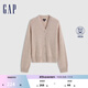 GAP女裝純羊毛V領(lǐng)針織衫經(jīng)典簡(jiǎn)約氣質(zhì)百搭開(kāi)衫638266 米色 M (165/84A) 亞洲尺碼