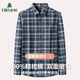 杉杉純棉格子長(cháng)袖襯衫男士保暖加厚襯衫男中年格子加絨襯衣 6206 43