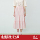 樂(lè)町韓系甜美蛋糕長(zhǎng)裙少女感純棉半身裙基礎(chǔ)好穿長(zhǎng)裙 粉色（現(xiàn)貨） XS