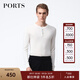 PORTS寶姿男裝毛衣絲絨混紡半開(kāi)襟鈕扣套頭毛衣男上衣MV9K041DKI001 WHITE M M