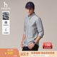 哈吉斯（HAZZYS）男裝 秋款純棉男襯衣豎條紋休閑長(cháng)袖襯衫男ASCZK1BCK17 黑色BK XL （180/100A 50）