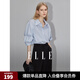 ELLE法式時尚洋氣減齡條紋襯衫女2025秋裝新款設計感寬松小眾上衣 條紋 S