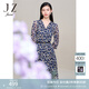 JUZUI玖姿商場同款郁金香印花女裝春款紗羅連衣裙JWDC50029 花丈青 M