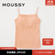 moussy 女裝新款U型領(lǐng)帶胸墊修身針織吊帶衫女010GSS80-0400 131淺橙色 均碼