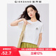 佐丹奴短袖T恤女夏季純棉可愛(ài)動(dòng)物頭像刺繡圓領(lǐng)上衣13325324
