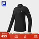 FILA 斐樂(lè )25冬季新款健身運動(dòng)半拉鏈瑜伽跑步內搭加絨保暖女子長(cháng)袖T恤 【加絨款】深黑-BK L 170/88A/L