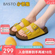 百思圖25夏簡(jiǎn)約休閑勃肯鞋厚底女圖女拖鞋F1121BT5 黃色 36