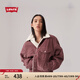 Levi's李維斯女士美式復(fù)古巴恩風(fēng)寬松潮流燈芯絨仿羊羔絨休閑外套 酒紅色 S