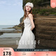 三彩獨醒2025夏季新款小雛菊蕾絲吊帶裙初戀裙仙女風(fēng)連衣裙F 珍珠白 M 160/84A