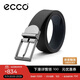 愛(ài)步（ECCO）商務(wù)休閑皮帶 金屬針扣腰帶男9105892 黑色/午夜藍100cm禮盒裝