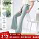 百圖betu女裝2025夏季新款牛仔微喇褲舒適棉感牛仔喇叭褲褲子2505T57 淺牛仔藍(lán) L