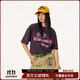 Mmlg 87mm 7A抗菌 純棉短袖T恤女夏季新款潮牌印花韓系上衣情侶體恤衫 絳紫色 S