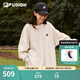 FILA FUSION斐樂潮牌情侶款套頭衛(wèi)衣秋簡(jiǎn)約寬松針織上衣可選加絨 藊豆灰-BG S