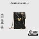 CHARLIE&KELLI CK品牌包包女包2025新款小香風(fēng)鏈條菱格迷你手機包生日禮物女 黑色