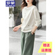 羅蒙品牌休閑運動(dòng)套裝女 2025秋冬新款簡(jiǎn)約氣質(zhì)衛衣闊腿褲兩件套 【套裝】白上衣+綠褲子 XL 125-140斤